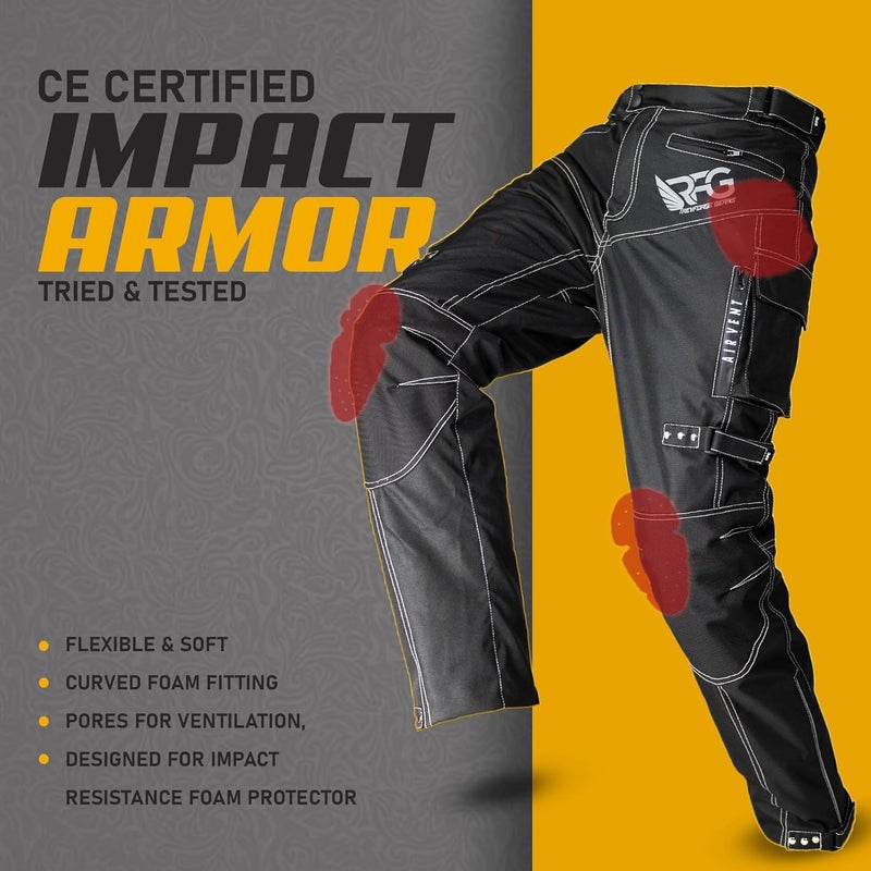 Revforge Gears RFG Motorcycle Pants – Waterproof Cordura Fabric - Riding Pants with Armor Zippers & Double Stitching - Image 4